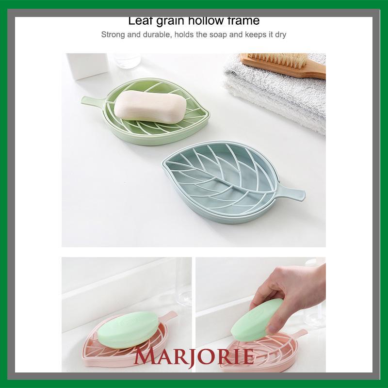 Kotak Sabun Daun Kreatif Kamar Mandi Gratis Punch Suction Cup Toilet Drain Soap Rack-MJD