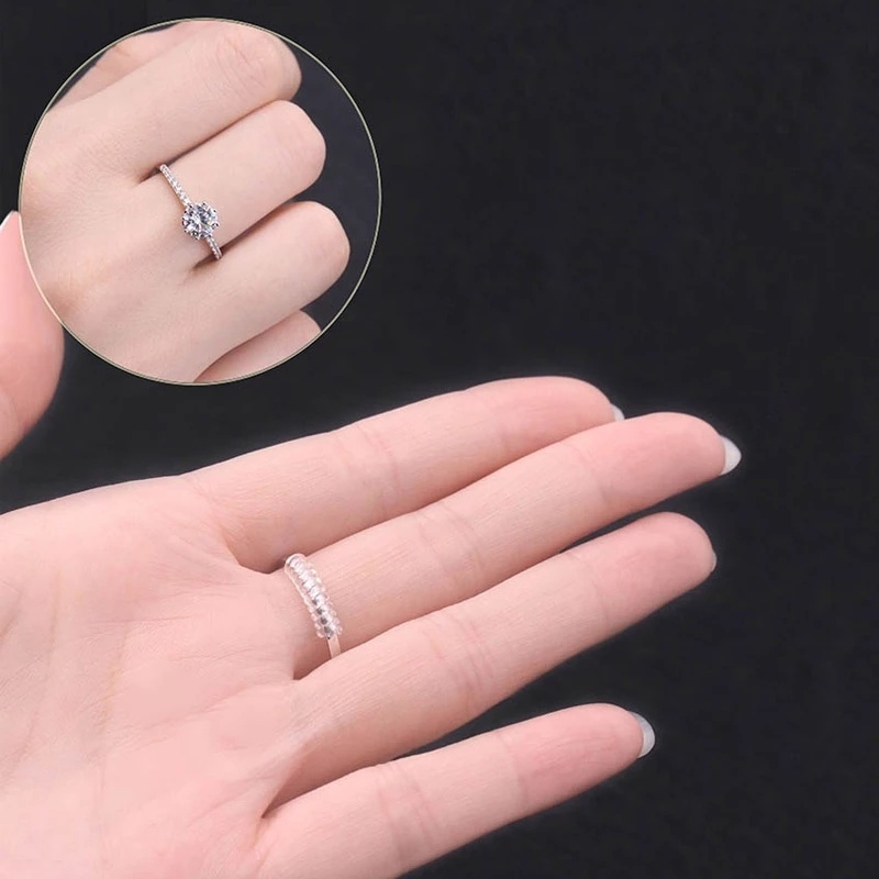 1pcs Pack Invisible Ring Size Adjuster for Loose Rings / Spiral Based Clear Any Ring Size Adjuster Tools