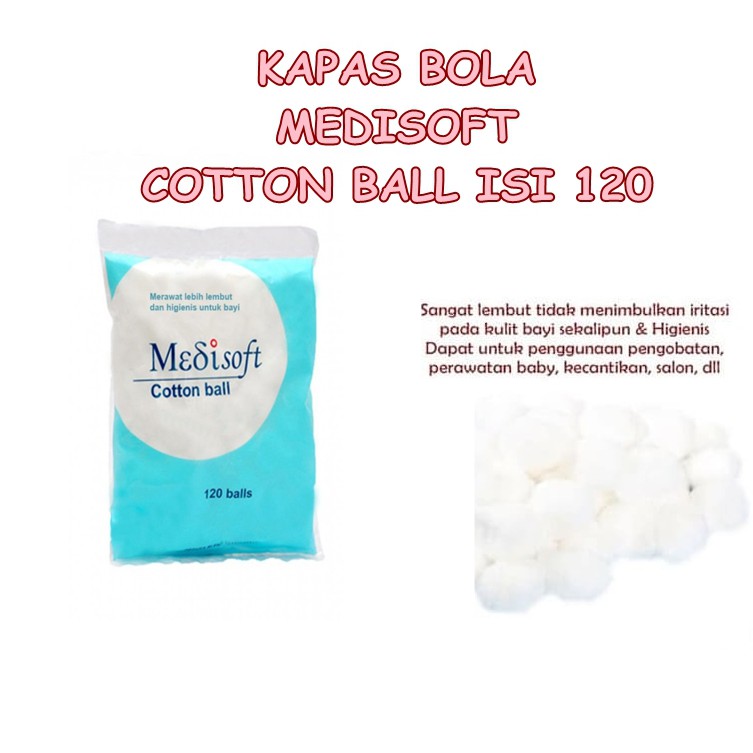 KAPAS BOLA MEDISOFT COTTON BALL ISI 120 blue 75gr/ green 120gr