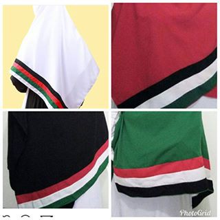 Jilbab Palestina 1 sisi ukuran 130x130 cm