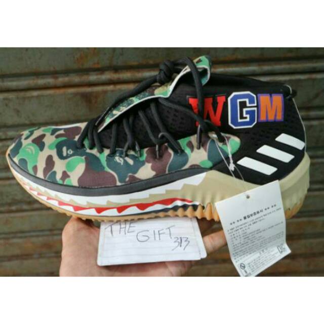 ADIDAS DAME 4 BATHING APE CAMO GREEN