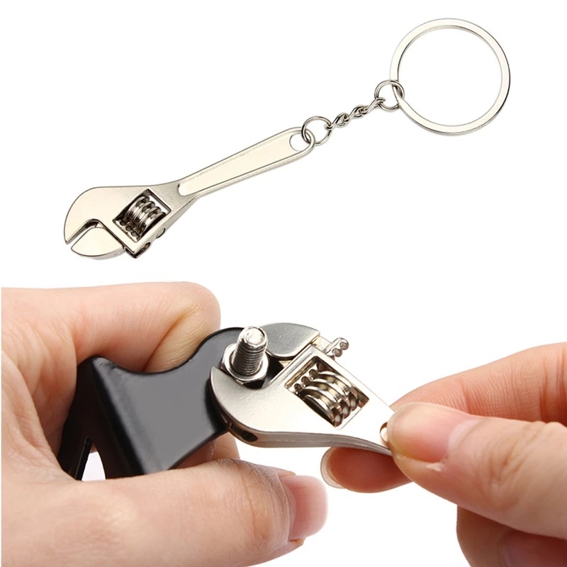 Silver Creative Metal Wrench Shape Keychain / Keychain Decoration Pendant For Car Keyring Bags / Key Chains Accessories