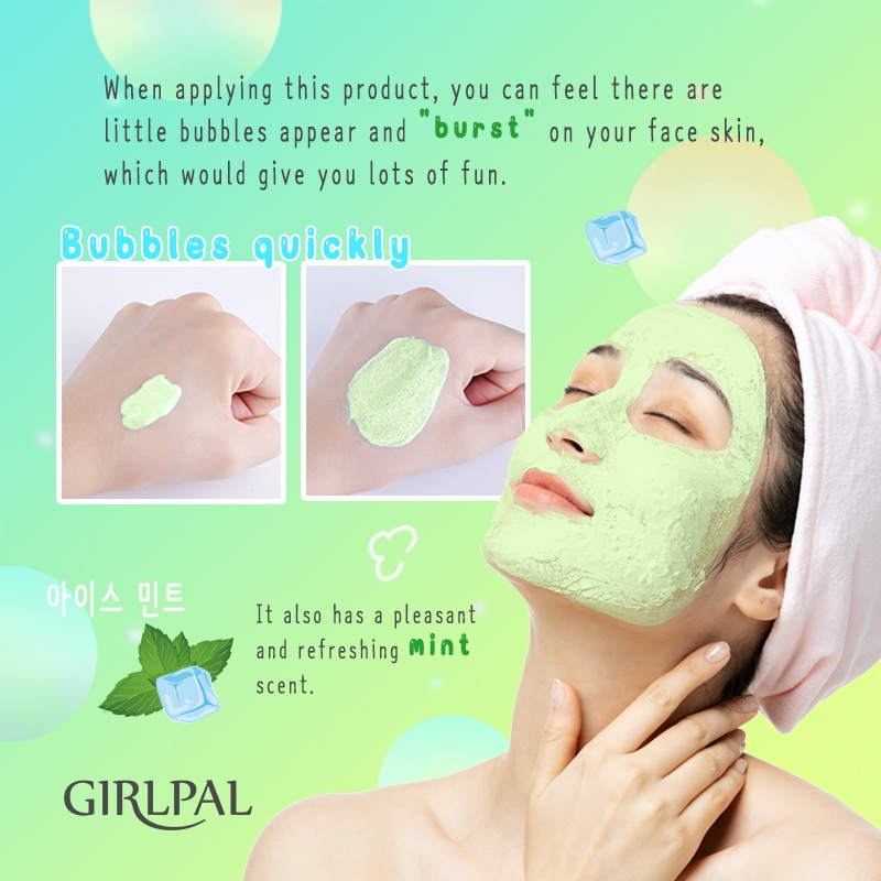 GIRLPAL Oil Control Bubble Clay Mask Deep Cleaning Brightens Face Masker 30g