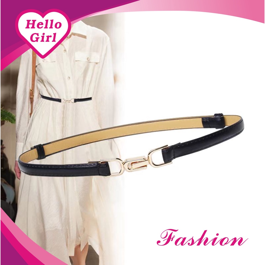 (Hello Girl) YD13 Ikat Pinggang Wanita Polos Thin Belt Korea Import