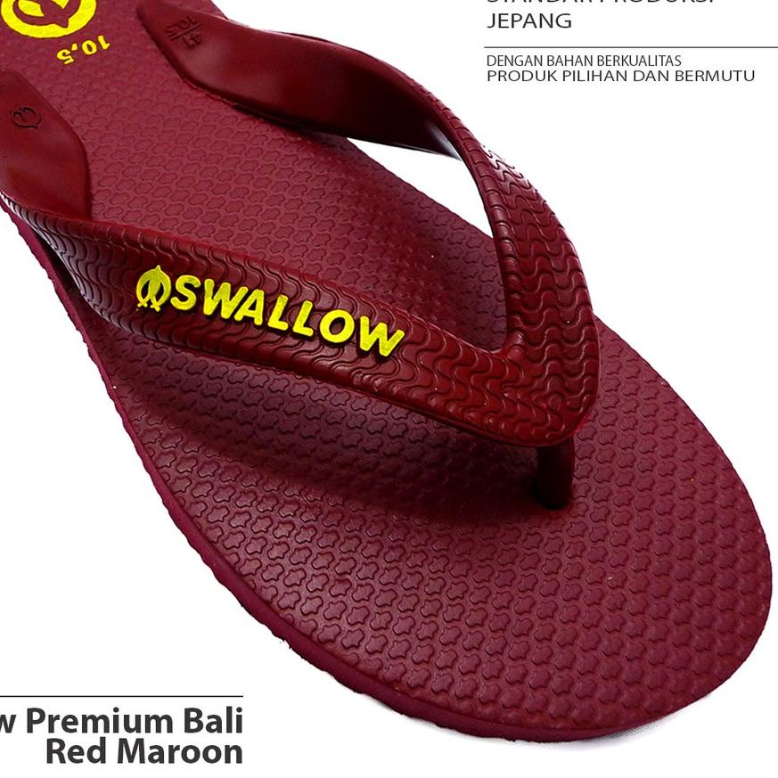 ◌ Sandal Jepit Swallow Premium Bali [RED Marroon] | Size tersedia Uk. 9.5 - 11.5 Warna Merah Maroon 