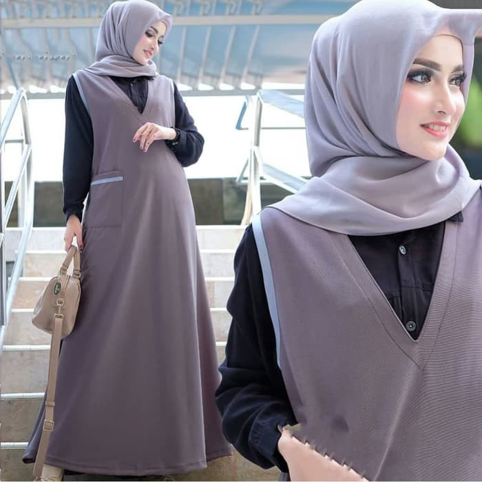 Baju gamis muslim remaja ABG size ORI Shofiya WENDA MAXI DRESS 2in1 GAMIS MUSLIM TERBARU BAJU  49NMS