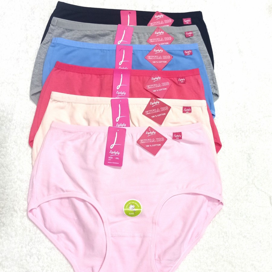 1 Pc Celana Dalam Wanita Lydyly Big Size CD Extra Jumbo Bahan 100% Katun Underwear Pakaian Dalam Berkualitas