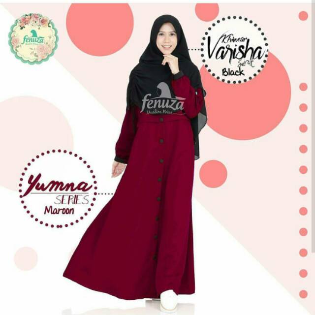 Gamis syar'i ballotely HQ Yumna original brand by Fenuza Muslimwear