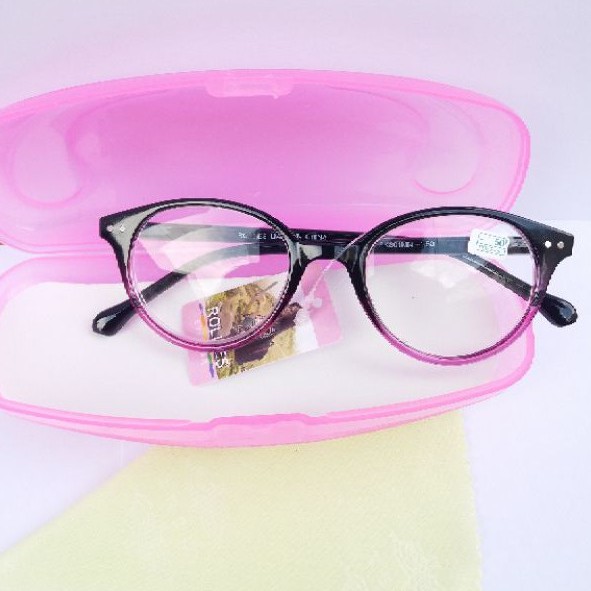 Kacamata MINUS Oval -0.50 sd -4.00 Style Wanita Korea FK801MN + BOX