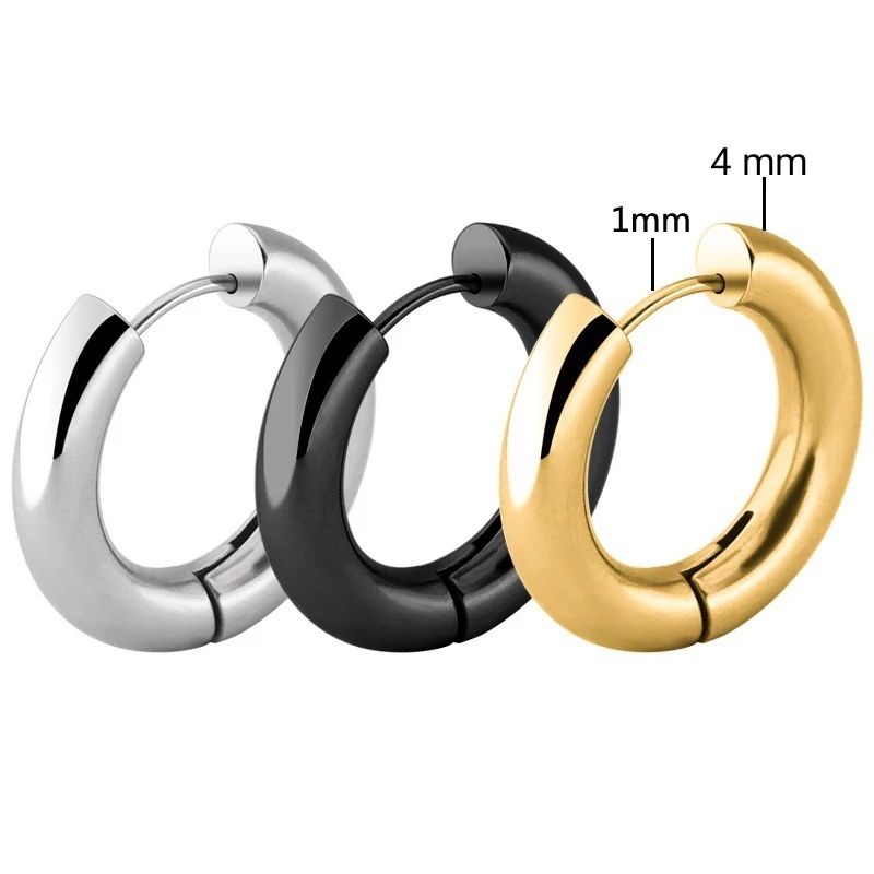 Satu pcs Anting hoop tebal 4 mm - Big earings