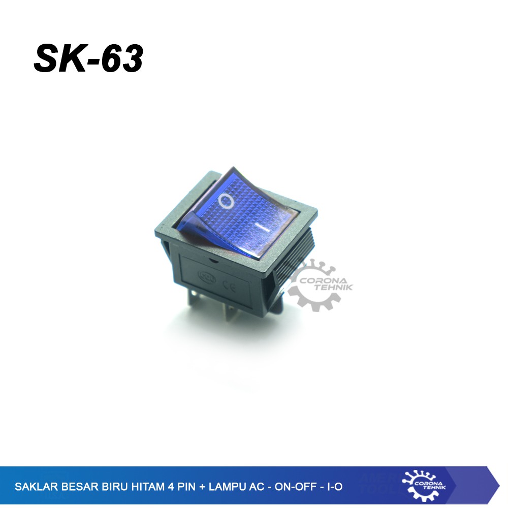 Saklar Besar Hitam 4 Pin - Lampu AC - ON-OFF- I -O