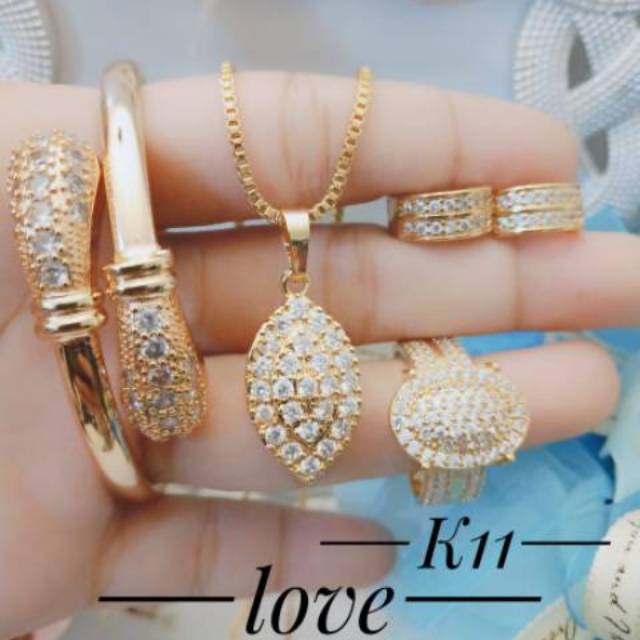 Xuping set perhiasan lapis emas 24k terlaris 1334