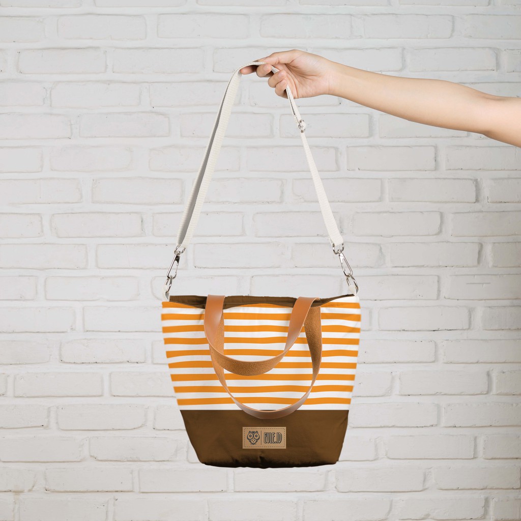 Sling Bag Kanvas Stripe Kuning