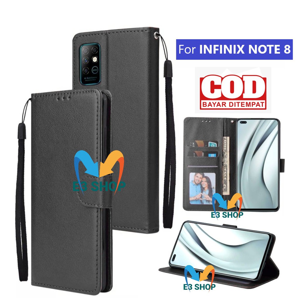 Case INFINIX NOTE 8 flip wallet case standing flip cover Handphone
