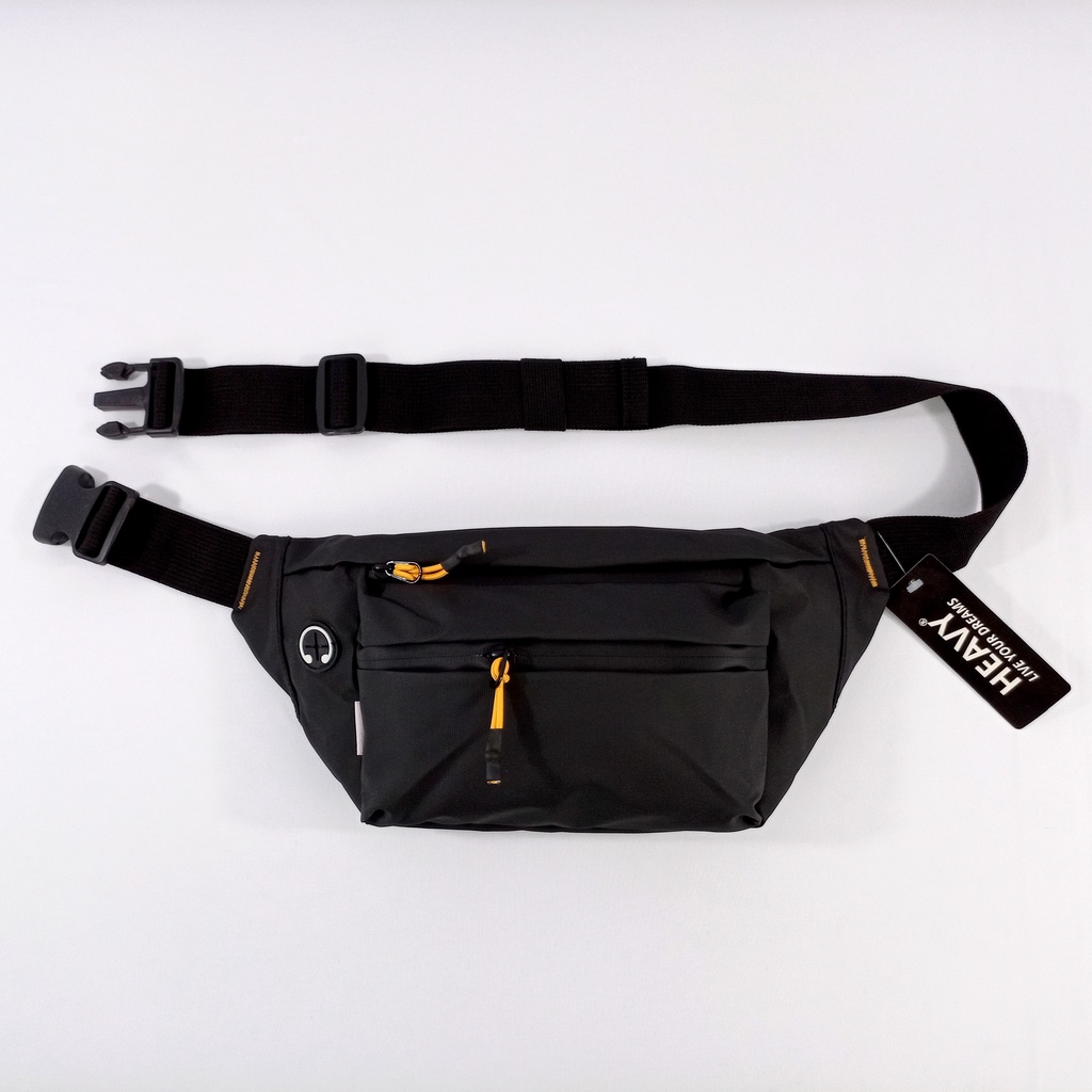 Heavy Official Shop - Tas waistbag heavy tahan air pnck-1038 | Black - tas pinggang pria heavy