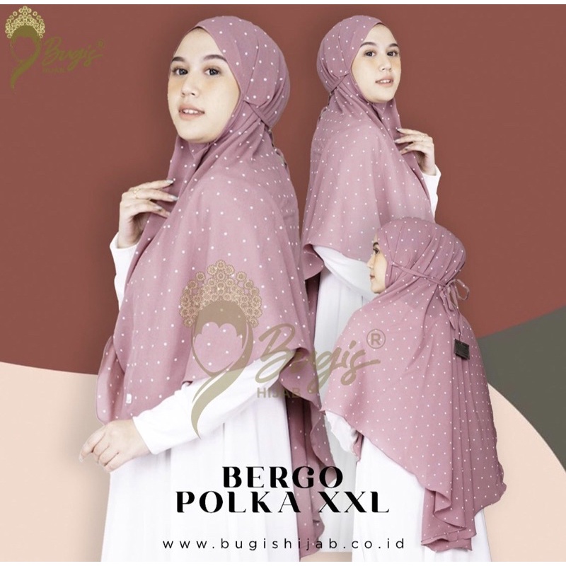 Bergo Polkadot Jumbo Syar’i Size XXL Bugis Hijab