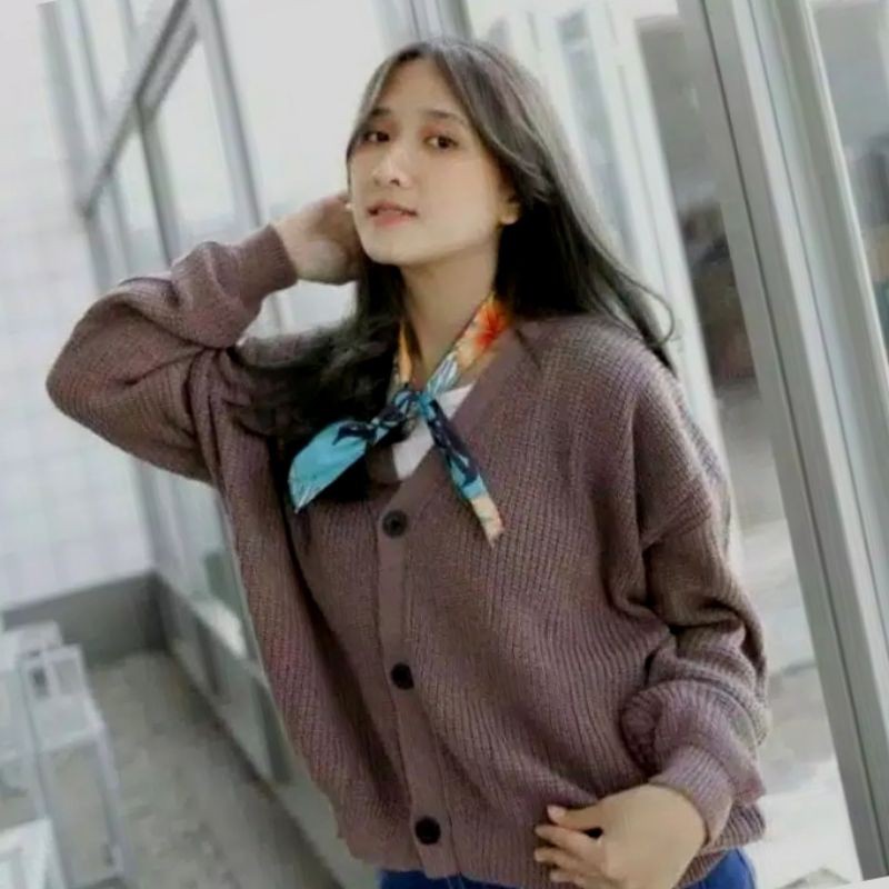 CARDIGAN RAJUT CROP OVERSIZE (7 GATE) STORE09 MURAH