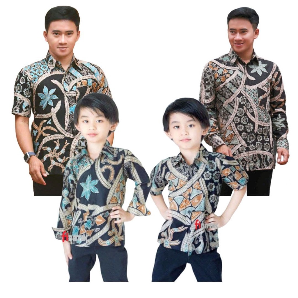 Kemeja Batik Couple Ayah Dan Anak Laki-laki Lengan Panjang Dan Pendek // Couple Batik Ayah Dan Anak Cowok