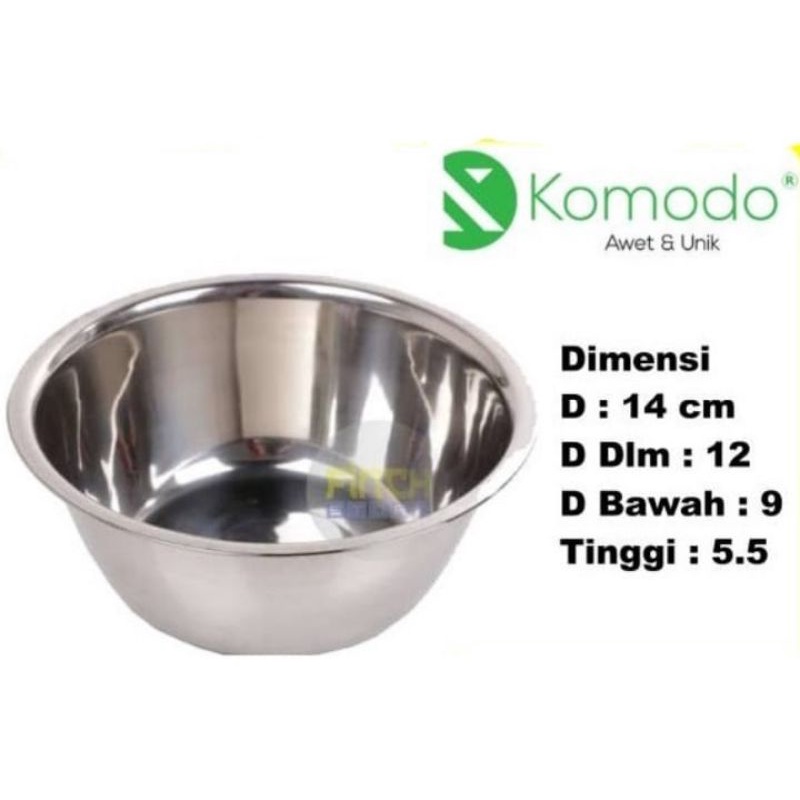 KOMODO MANGKUK/KOBOKAN 14CM BAHAN STAINLESS TEBAL