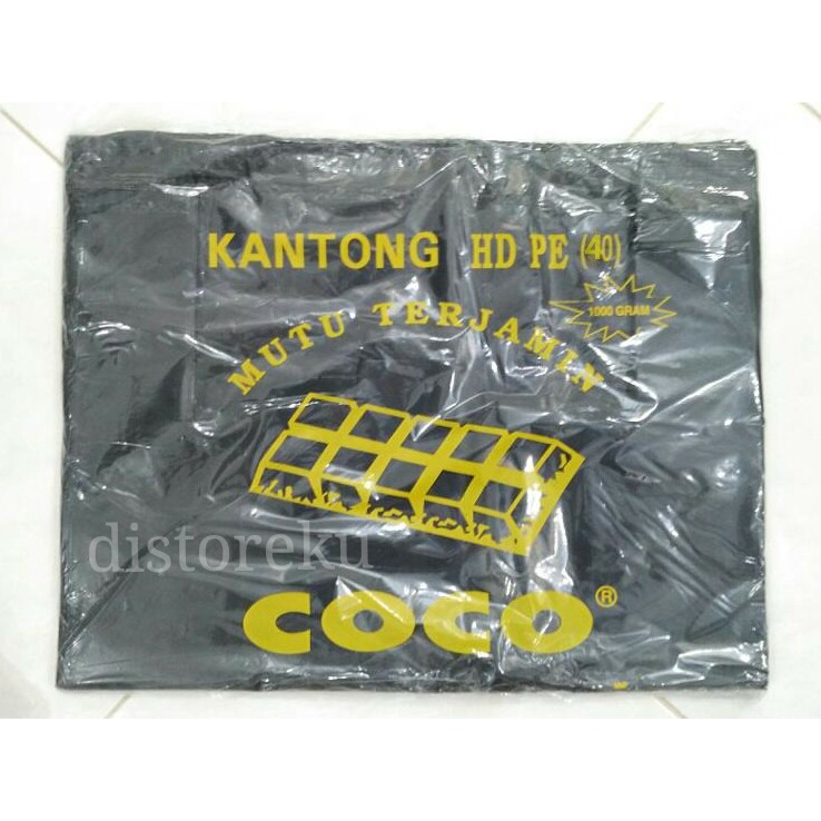 500GRAM HD 35 KANTONG PLASTIK KRESEK COCO SUPER JUMBO HITAM BESAR KUAT