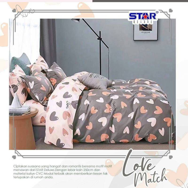 pillowmart sprei karet keliling motif love match/sprei murah/sprei kartun/bedcover