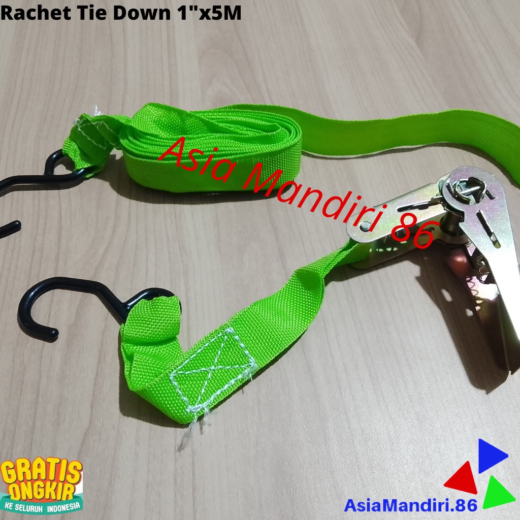 Rachet Tie Down 1&quot;x5M Tali Pengikat Barang Motor YUKIDO