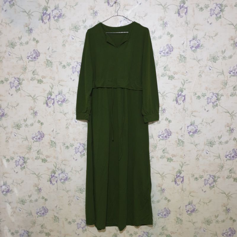 PRELOVED Gamis Polos Wanita Army