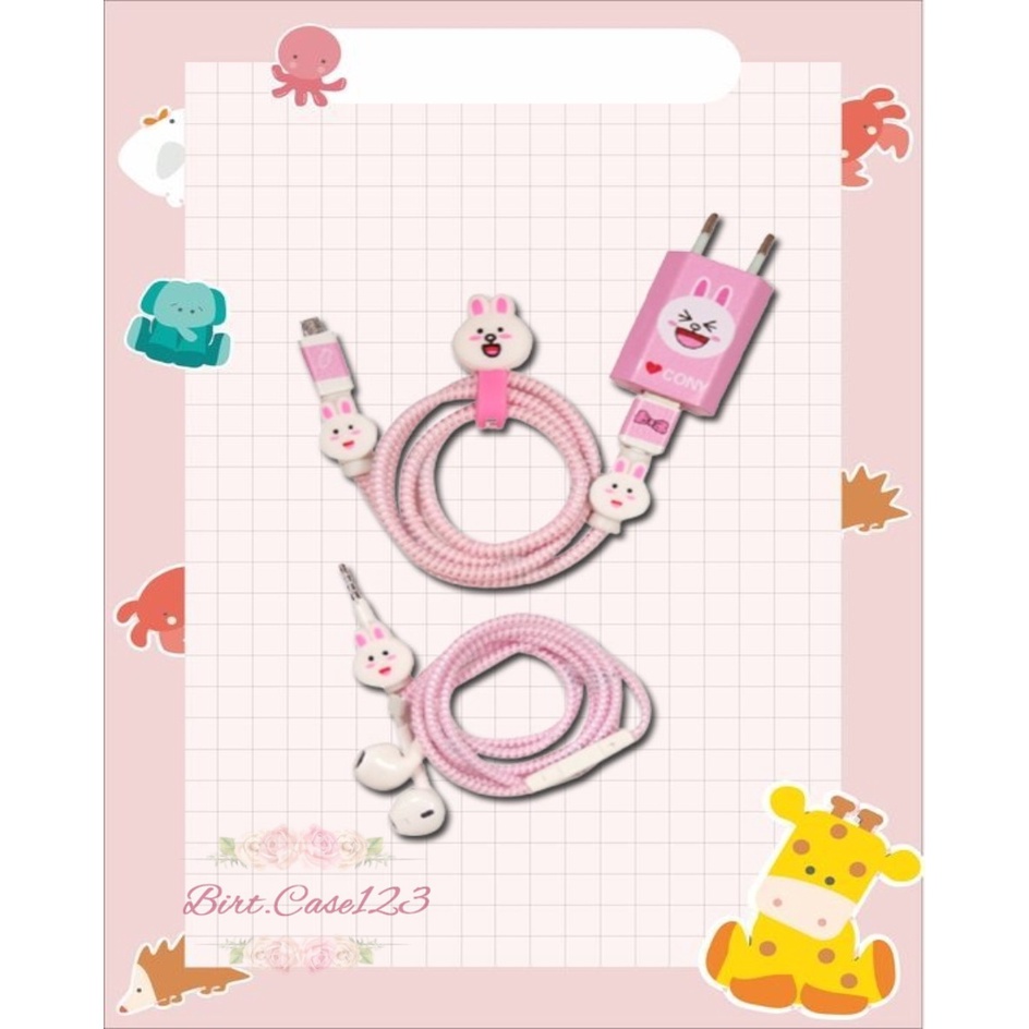 PAKET PELINDUNG KABEL CABLE PROTECTOR SET SPIRAL IPHONE &amp; ANDROID (CHARGER &amp; HEADSET) STIKER KARAKTER ADAPTER BC6253