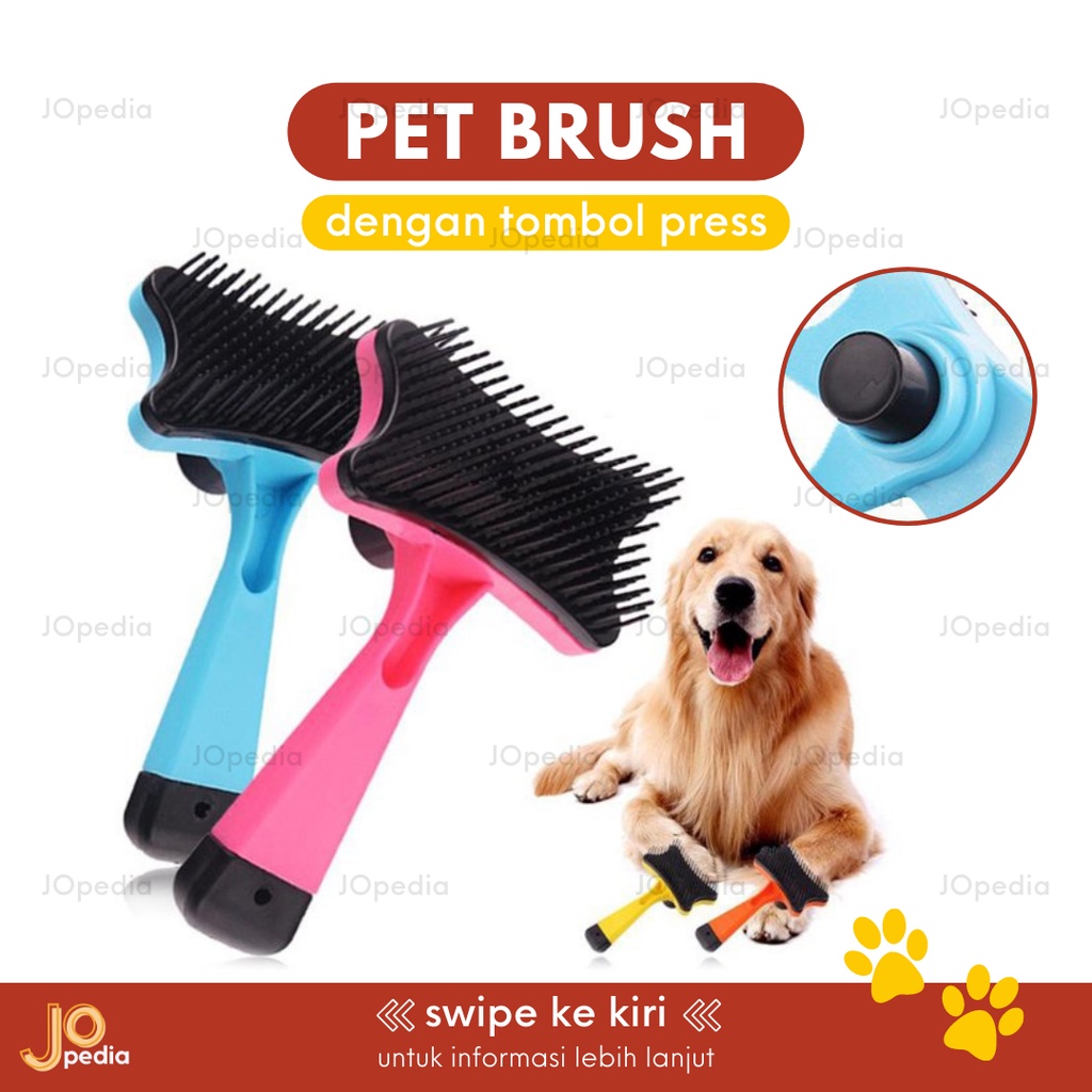 PET BRUSH PRESS Sisir Bulu Rontok Sikat Bulu Sisir Grooming Kucing Anjing Kelinci