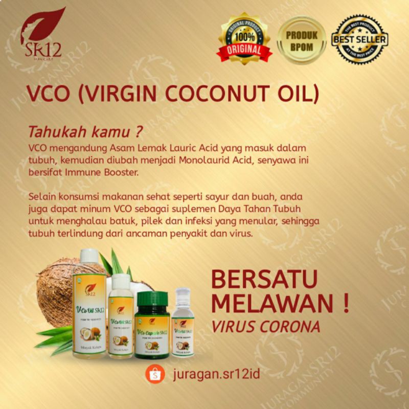 IMUN BOOSTER TERLARIS !! VCO MINYAK KELAPA MURNI SR12 / VICO VIRGIN COCONUT OIL 60ml