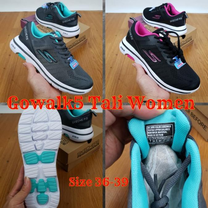New Sepatu Sneakers Wanita Original Skechers Gowalk5 Tali Women Terlaris