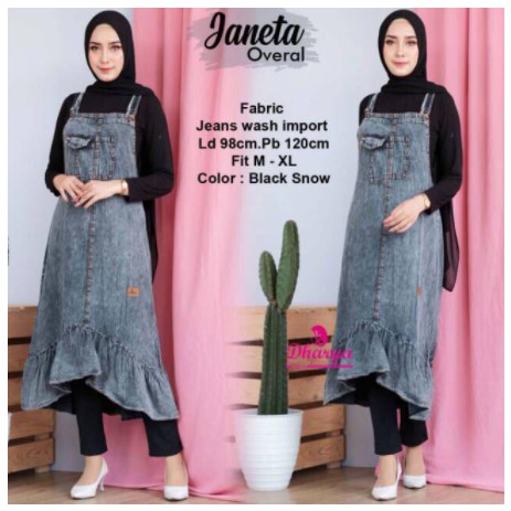 (( 2 warna ))NEW!! JANETA OVERALL MATT JEANS WASH IMPORT