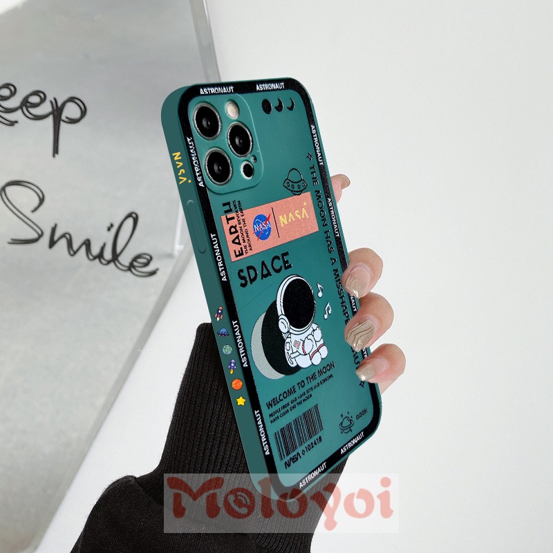 Soft Case Tpu Motif Print Kartun NASA Untuk IPhone 12 11 13 Pro Max XR 7 8 Plus X XS Max 6 6s Plus SE 2020