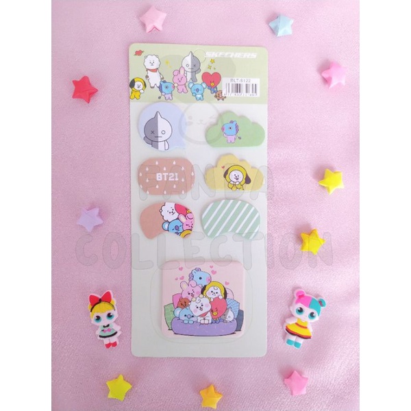 

STICKY NOTES PREMIUM BTS BT21 SERIES / TEMPELAN KERTAS CATATAN MEMO IMUT LUCU / NOTES