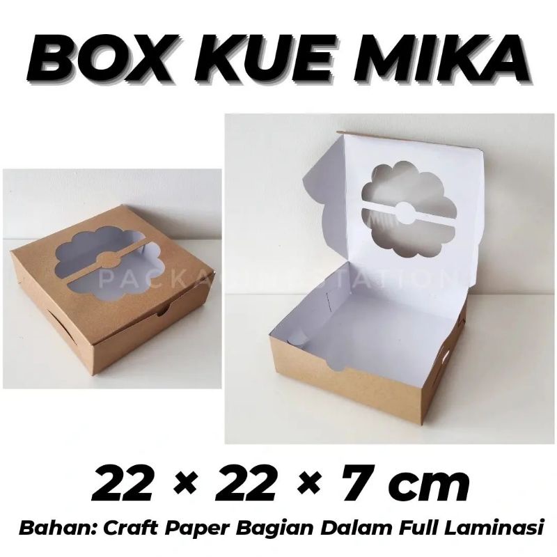 

(MIN ORDER 10 PCS) BOX KUE MIKA 22x22x7 LAMINATED / BOX KUE WINDOW / DUS ROTI / DUS BOLU / KOTAK ROTI / KOTAK BOLU