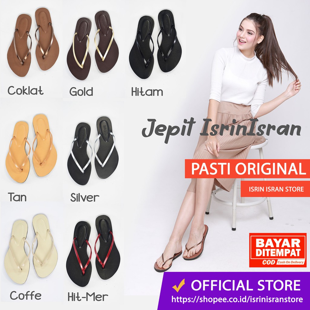  JEPIT Sandal  Wanita teplek tali flip flop nyaman ISRIN  