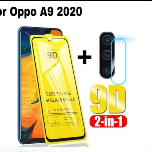 TEMPERED GLASS 5D OPPO A9 2020 + TG CAMERA OPPO A9 2020