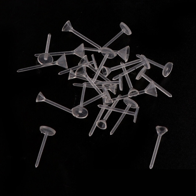 500 Pcs / Lot Pin Pad Kosong Bahan Plastik Untuk Membuat Perhiasan Anting Stud