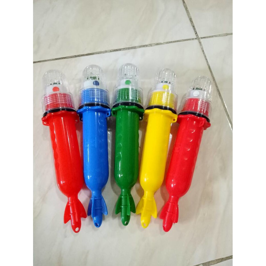 LAMPU TORPEDO NELAYAN 5 LED 2 BATERAI - LAMPU SINYAL KAPAL LAMPU JARING 1 WARNA WANLIHONG ORIGINAL