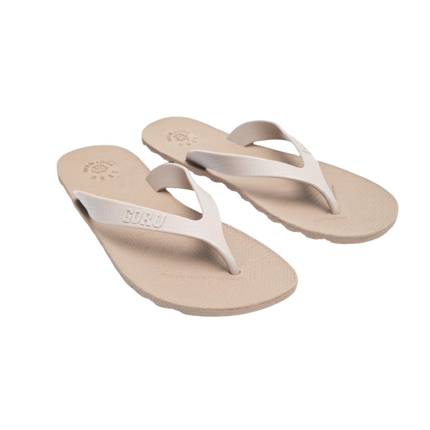 Sandal Jepit Polos Basic GORU Santuy Size 36-43 Unisex - Putih Dekil - Cream-1