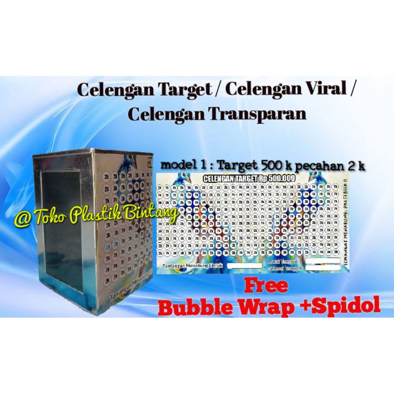 Jual Celengan Target/ Celengan Viral / Celengan Transparan /celengan