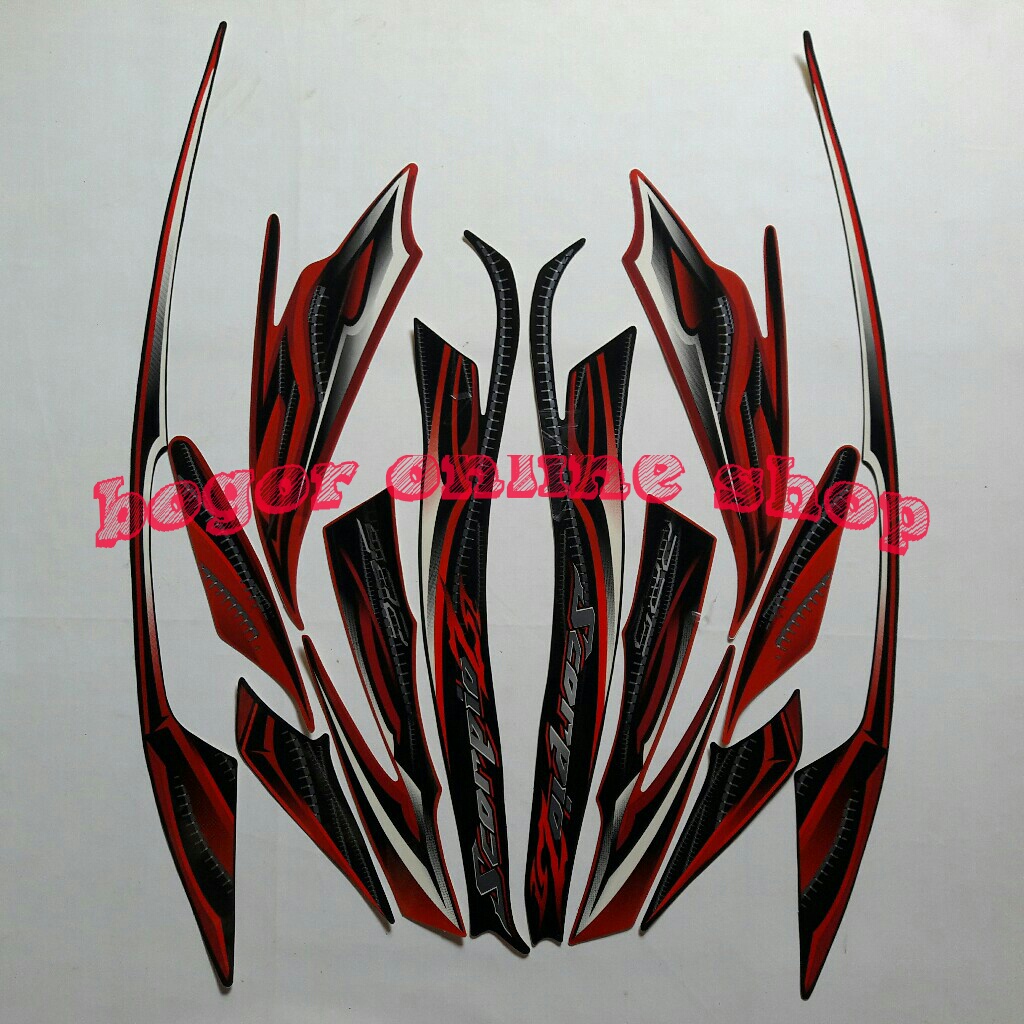 sticker striping motor scorpio z 2010 merah