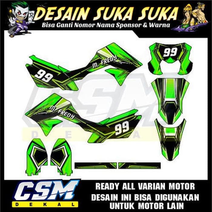 188 Dekal Decal Motor Klx 150 Bf G Stiker Sticker Striping Body