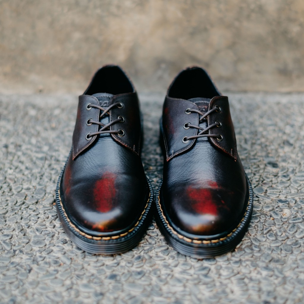 KALMAR MAROON |FORIND x Greata| Sepatu Kulit Asli Formal Vintage Klasik Pria/Men/Cowo Derby Footwear