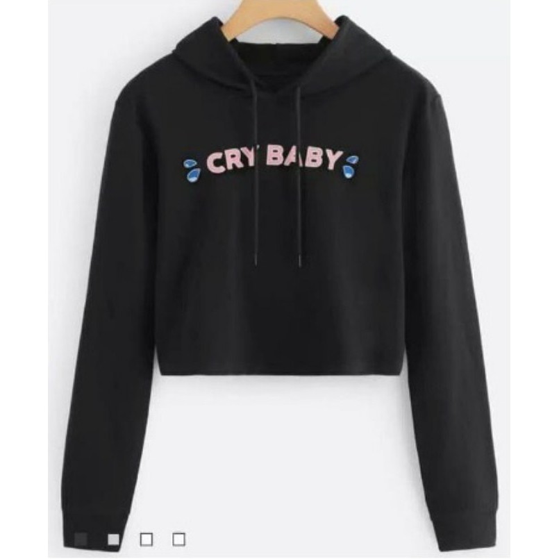 Bess - Sweater Hoodie Crop Murah / Sweater Hoodie Crop CRY BABY