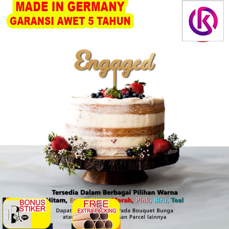 

Terlaris Cake Topper - ENGAGED - Medium size - Topper Kue Tunangan
