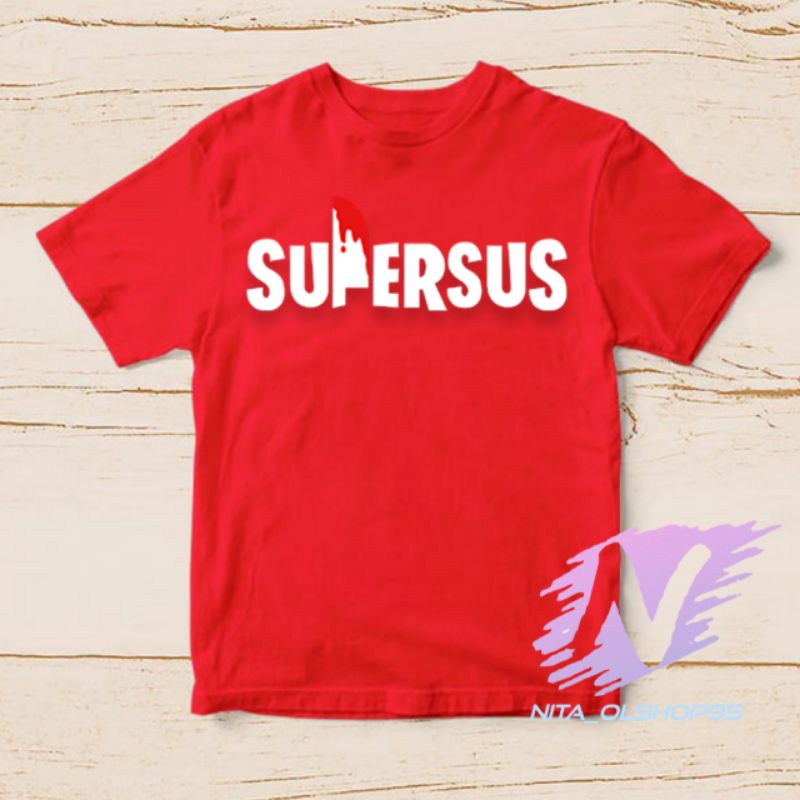 kaos supersus logo baju kaos anak among us 3D