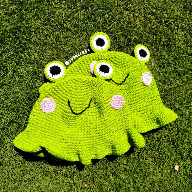 bucket hat rajut katak | kodok