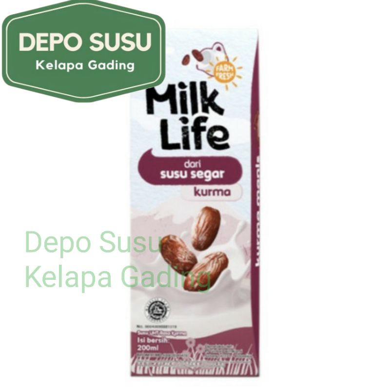 Susu Milk Life 200ml Kurma / Lactose Free | Milklife UHT Bebas Laktosa 200 ml Dates Fruit Date