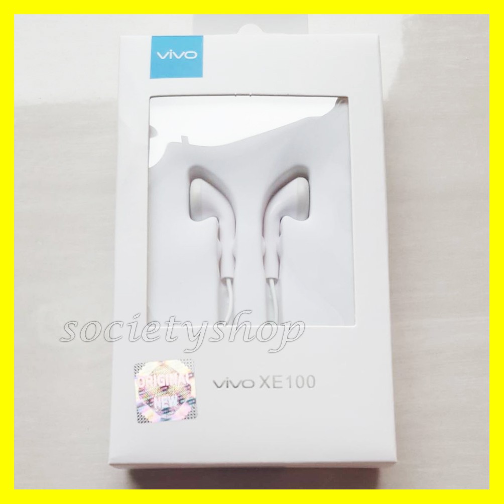 Earphone Vivo XE100 Original HF 3.5mm Ear Headset Handsfree V55 V5 Y15 Y51 Y21 V3 Y31 Y28 PLUS